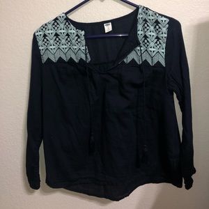 soft baby blue embroidered blouse